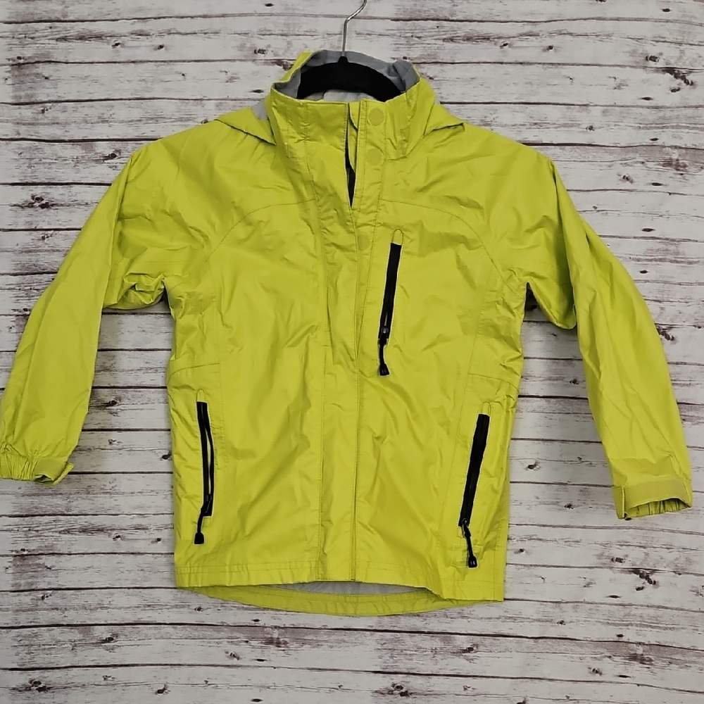 REI Kids Lime Yellow Rain Jacket with Hood